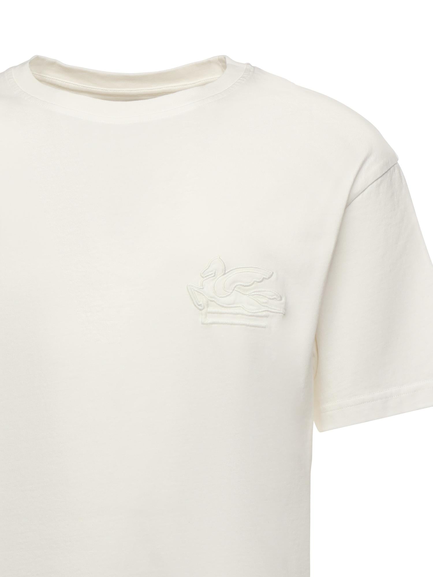 T-shirt in cotone con ricamo Pegaso MRMA0007 AR233W0800 ETRO 