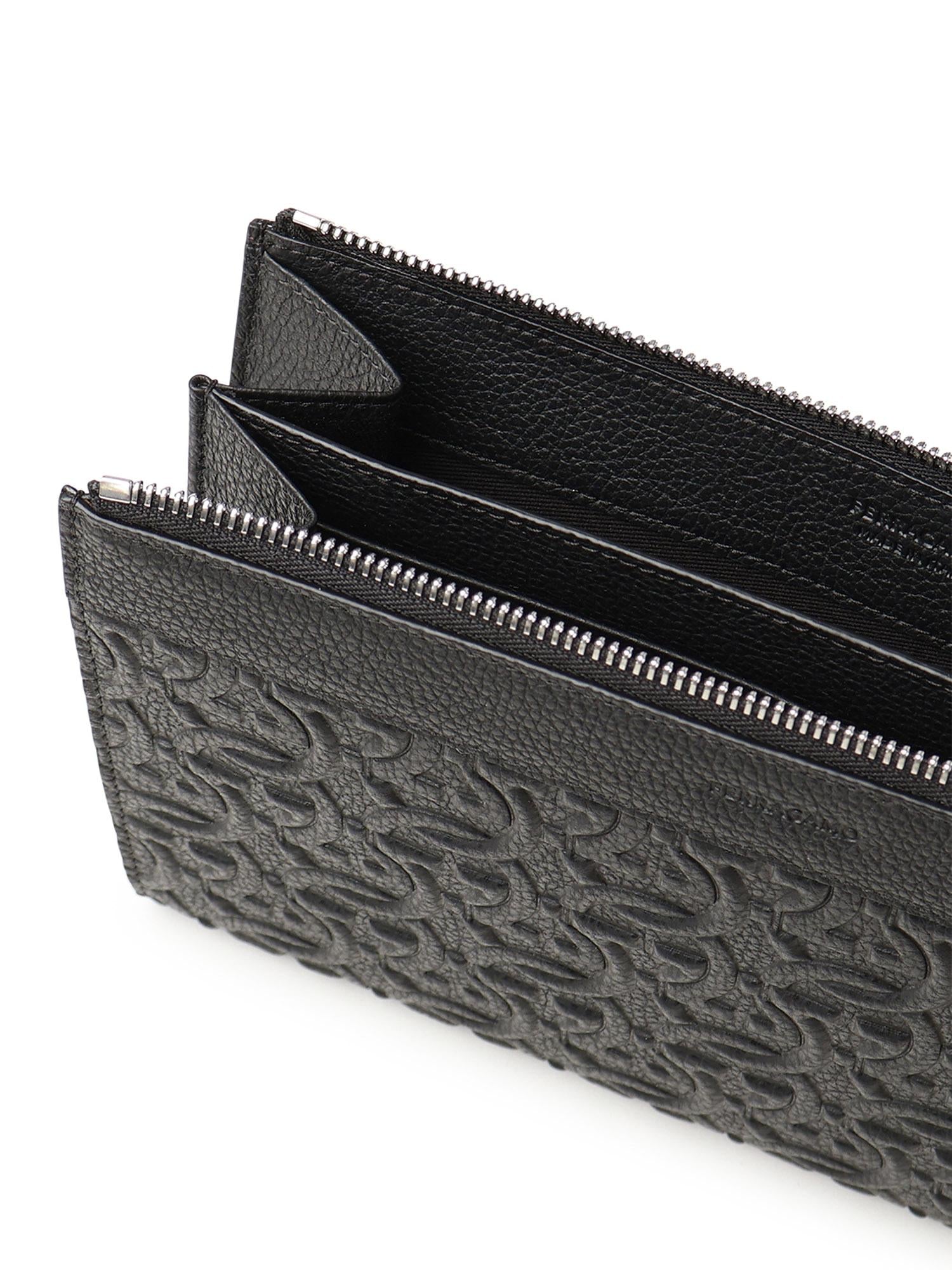 Pouch con goffratura Gancini 241483 769473001 FERRAGAMO 