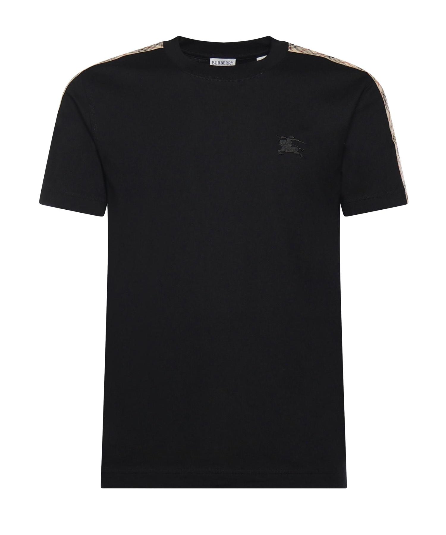 T-shirt in cotone con finiture Check 8106248 A1189 BURBERRY 