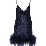 Abito Luce con piume ABITO LUCE -BLUE THE ARCHIVIA 
