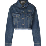 Giacca in denim e popeline GWB247 1568F0008 MIU MIU 