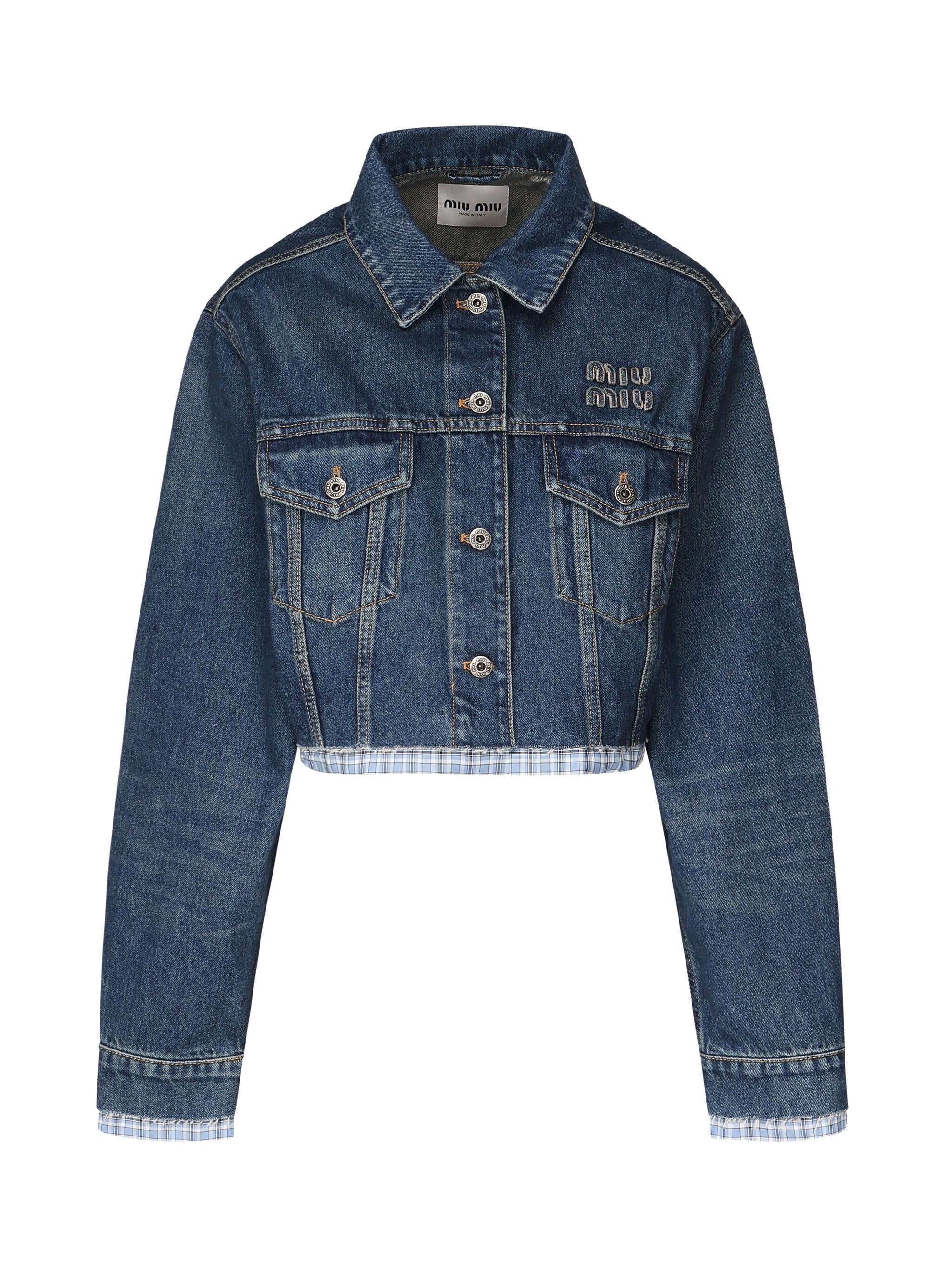 Giacca in denim e popeline GWB247 1568F0008 MIU MIU 