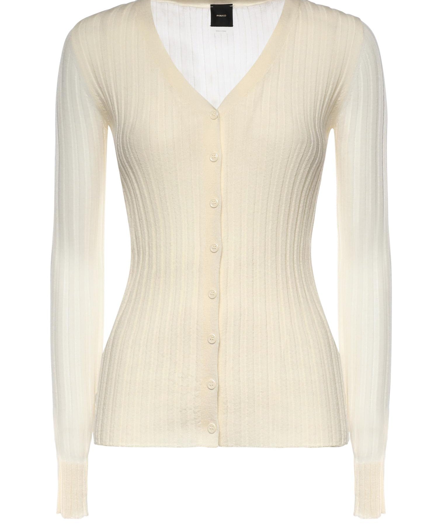 Cardigan in maglia leggera a coste 106321 A34BC14 PINKO 