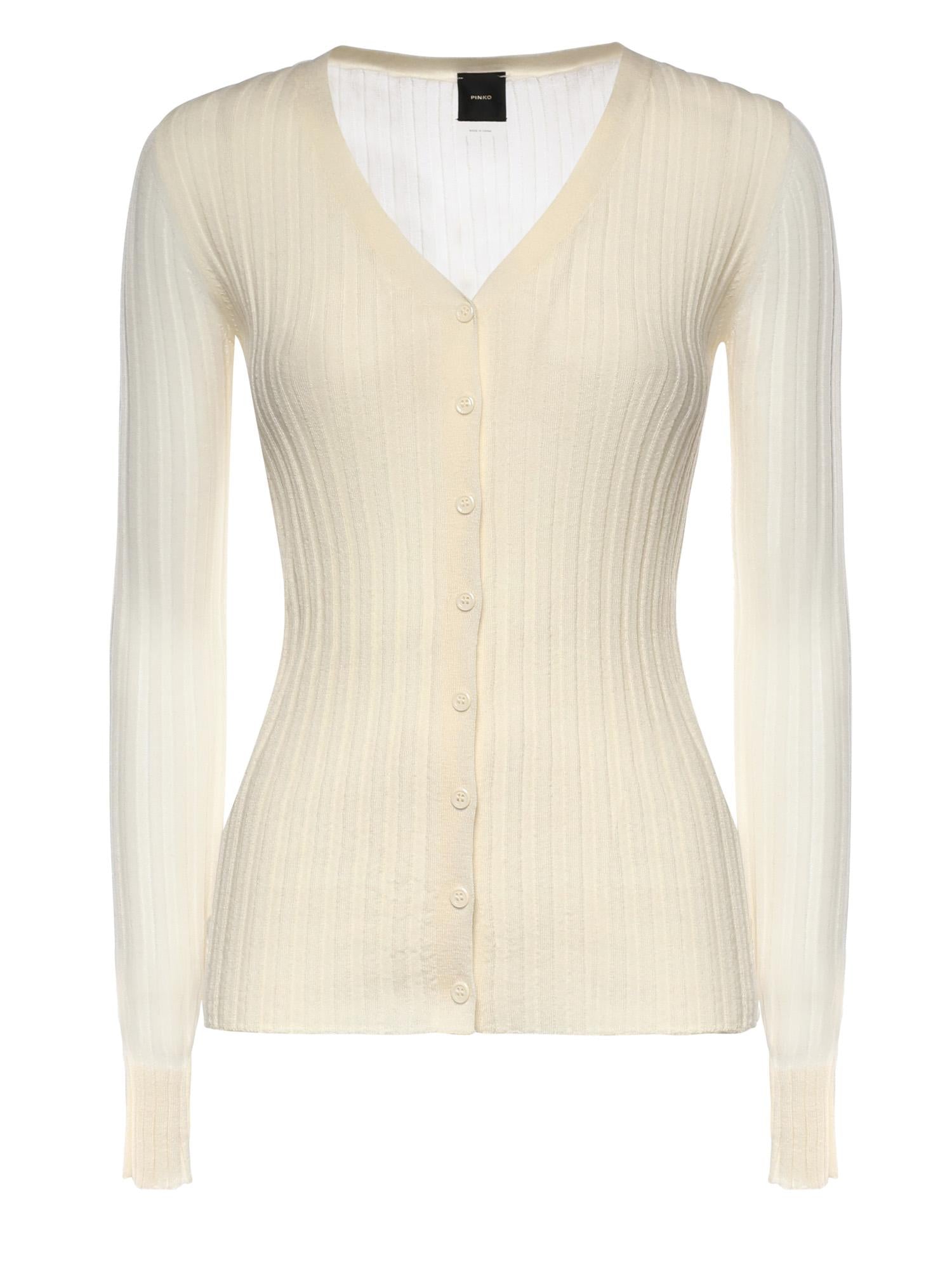 Cardigan in maglia leggera a coste 106321 A34BC14 PINKO 