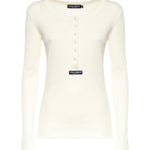 T-shirt Serafino in cotone a coste F8W44T FU7AVW0001 DOLCE & GABBANA 
