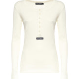 T-shirt Serafino in cotone a coste F8W44T FU7AVW0001 DOLCE & GABBANA 