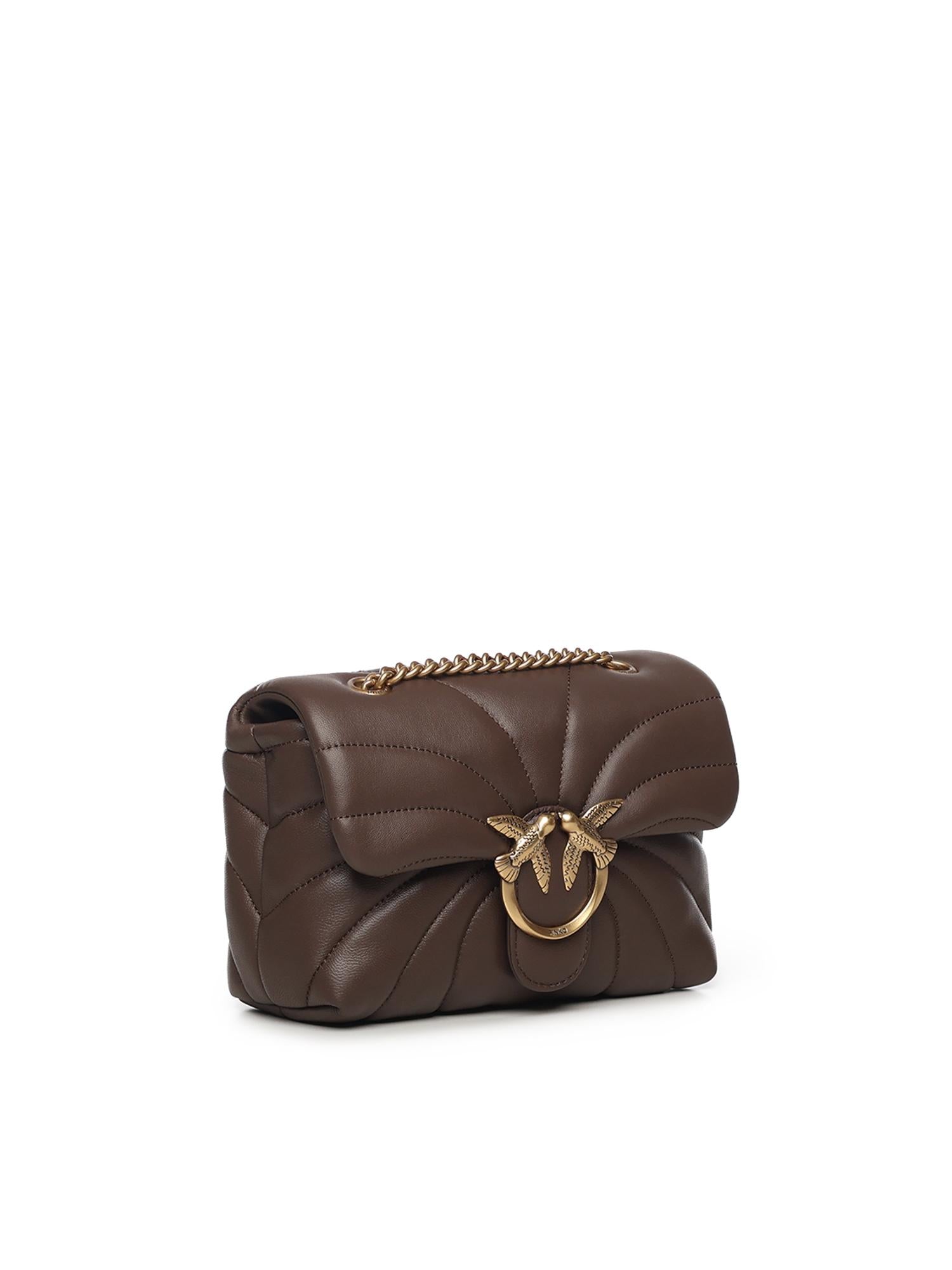 Borsa a tracolla grande Love Bag Puff trapunta farfalla 100039 A1EXL74Q PINKO 