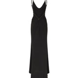 Abito lungo con schiena scoperta AUS5NINFEA BLACK ALBERTO AUDENINO 