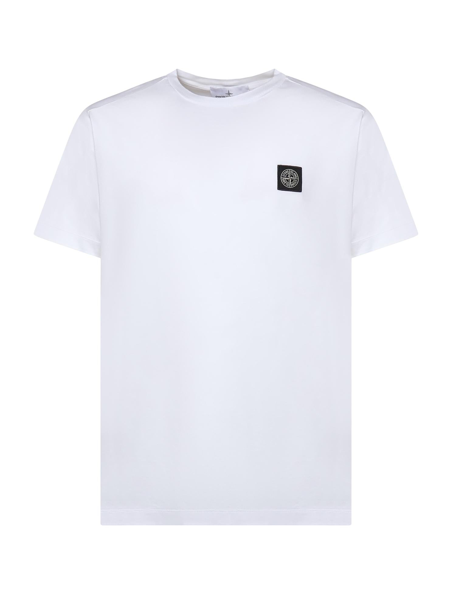 T-shirt con patch Compass in jersey di cotone L1S152100027 S0013V0001 STONE ISLAND 