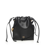 Borsa a spalla Mini Slouchy Bag in pelle con logo 105362 A0QOZ99Q PINKO 
