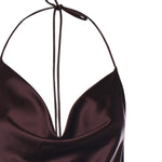 Abito asimmetrico in satin con frange 106430 A33DR57 PINKO 