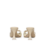 Mules con dettagli a pois in seta 1263100 907M MANOLO BLAHNIK 