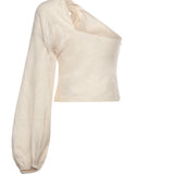 Top con maniche drappeggiate RS26207T C SELF-PORTRAIT 