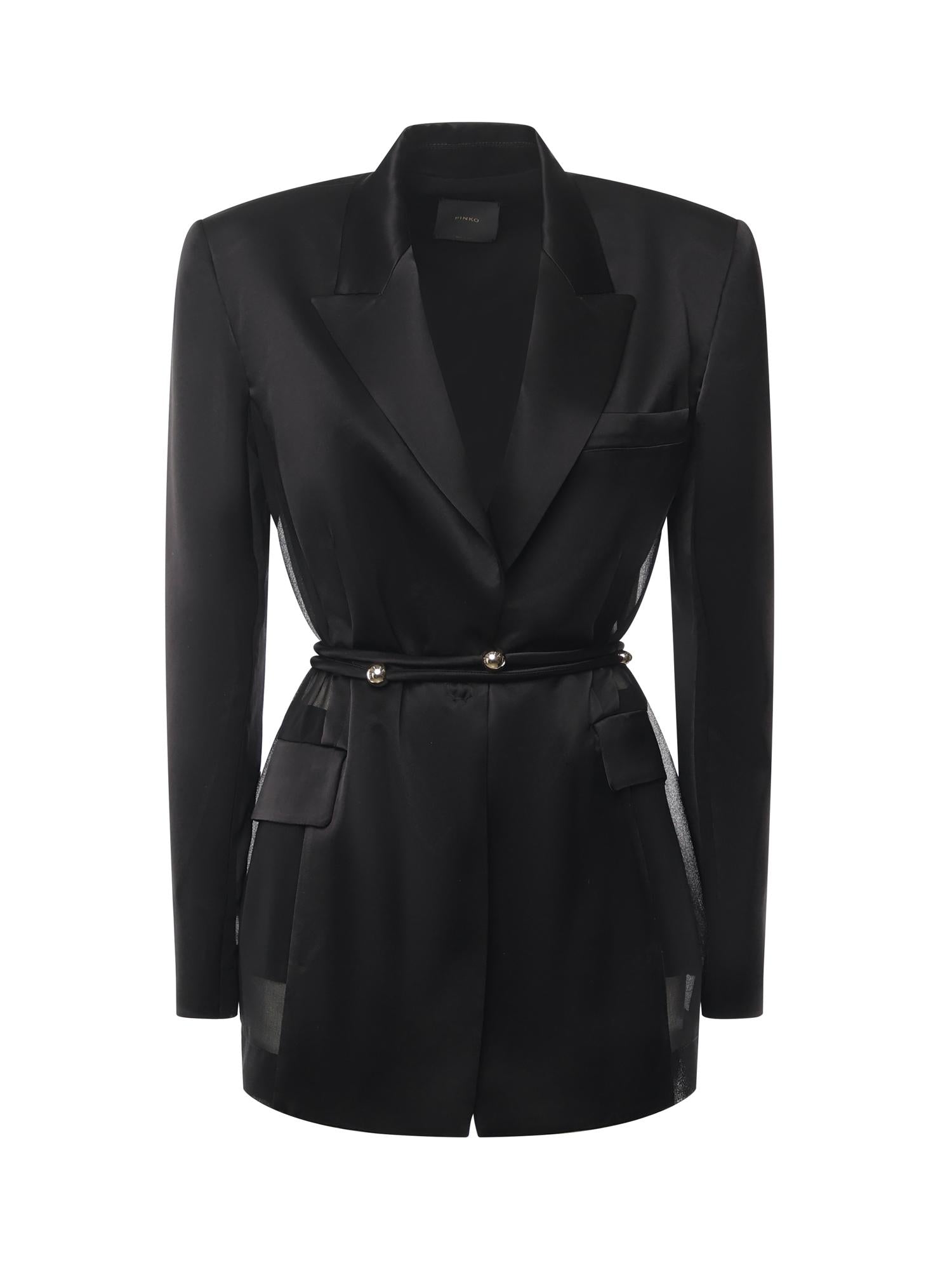 Blazer in satin lucido 105604 A2RAZ99 PINKO 