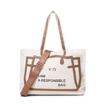Borsa tote I am responsible 73BS7UH01 RESPONSIBILITY MUSTNATURALE/CUOIO V° 73 