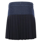 Minigonna in denim e tela di lana G594 DS0345MLQ1800 DONDUP 