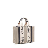 Tote bag piccola woody in lino CHC22AS397I26 91J CHLOÉ 