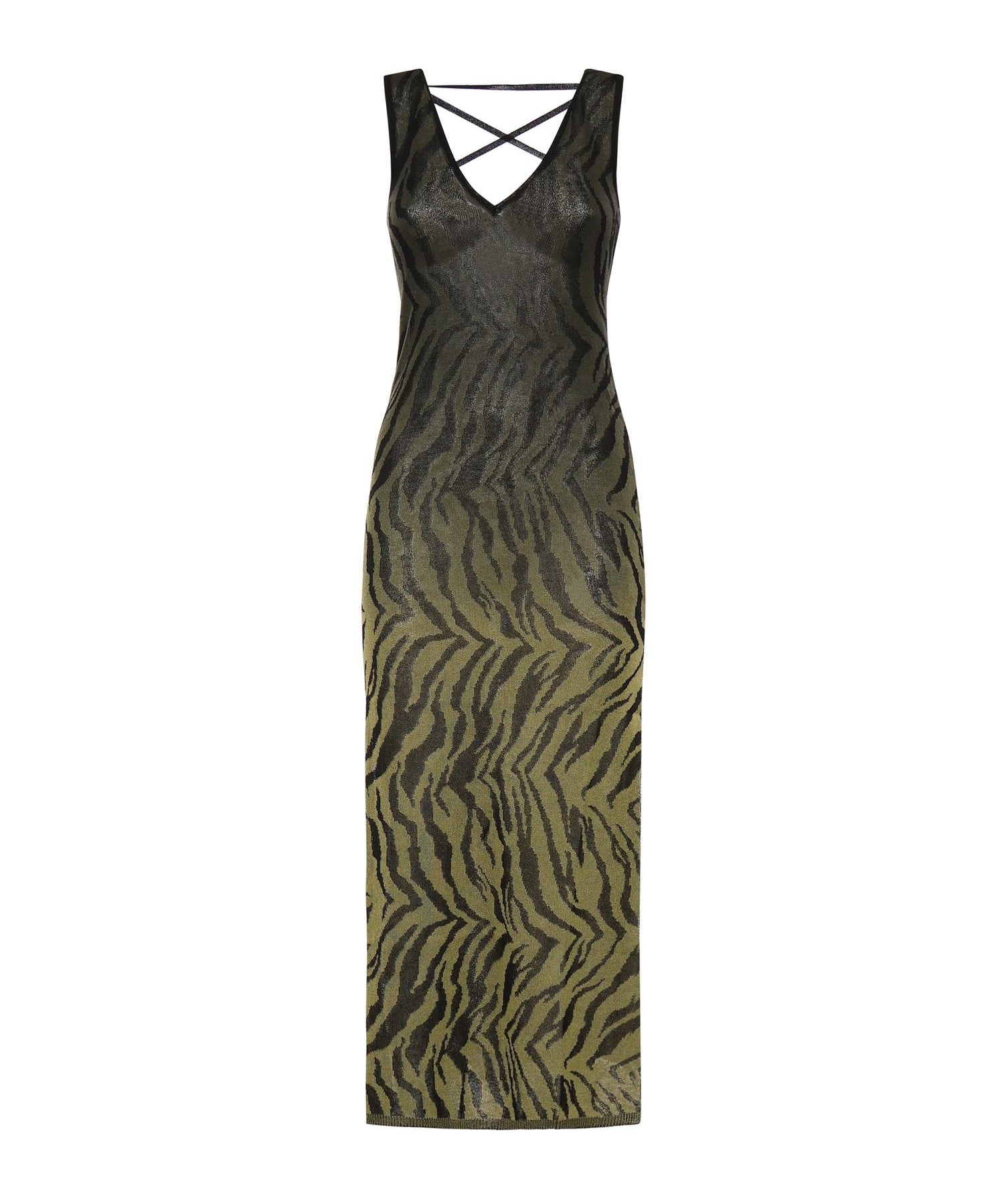 Abito lungo con stampa animalier VSKD13243  INSPIRED BY AKEP 