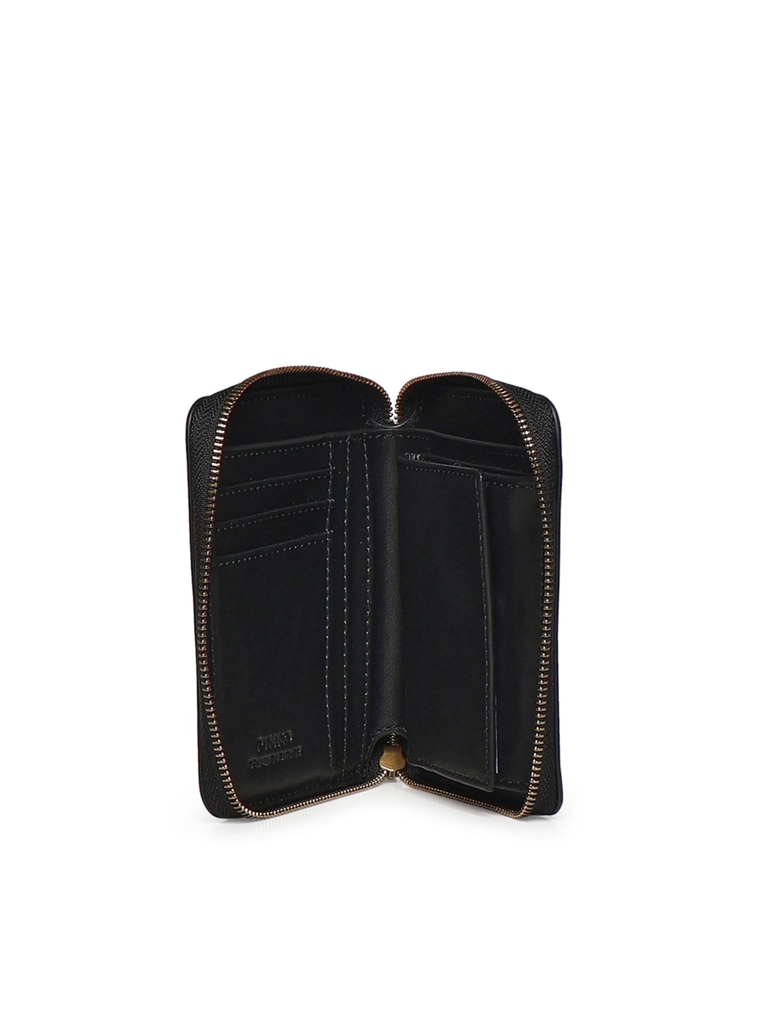 Portafoglio quadrato zip-around in pelle 100249 A0F1Z99Q PINKO 