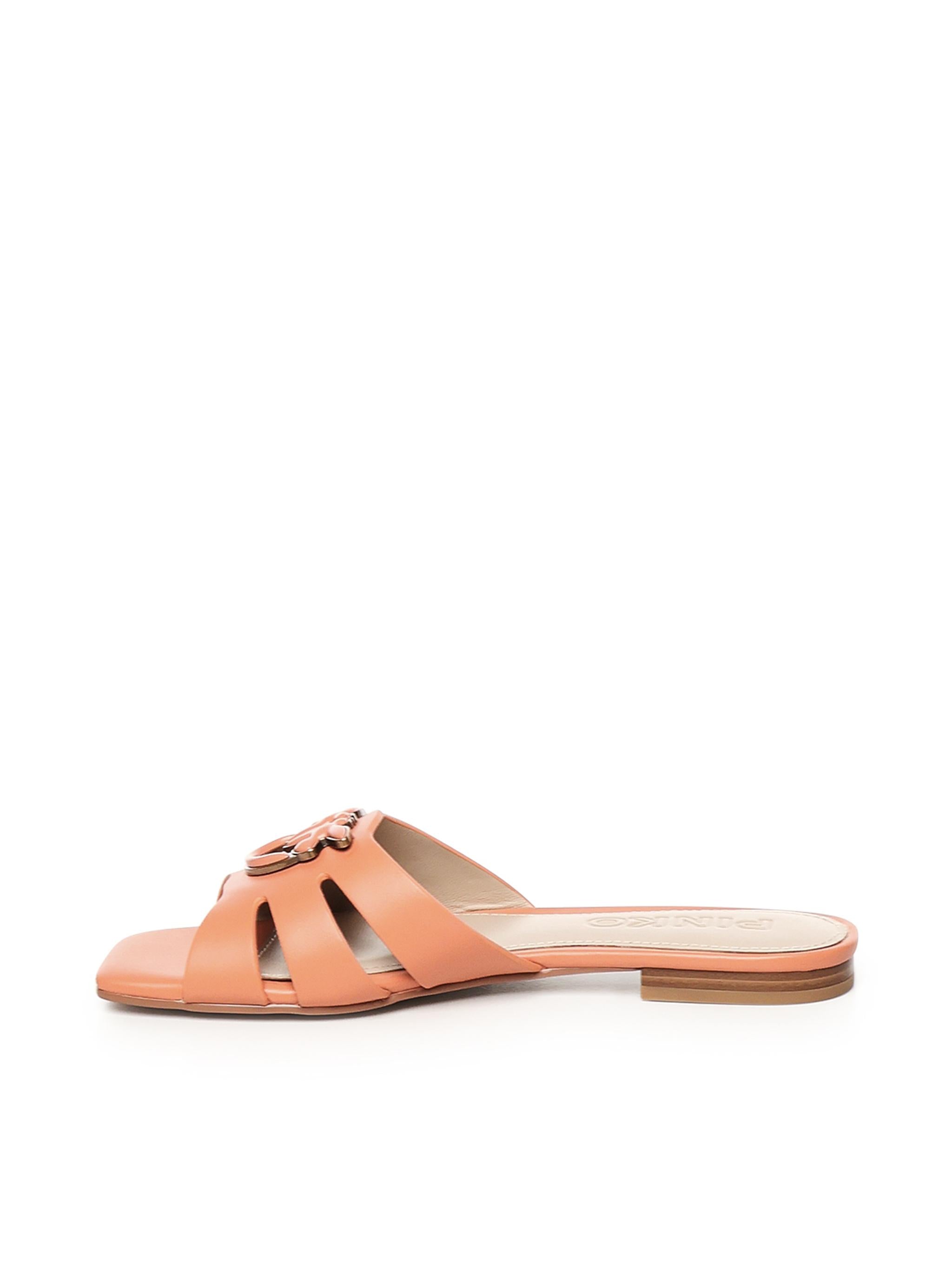 Ciabattine in nappa con logo uccellini SD0313 P003Q74 PINKO 