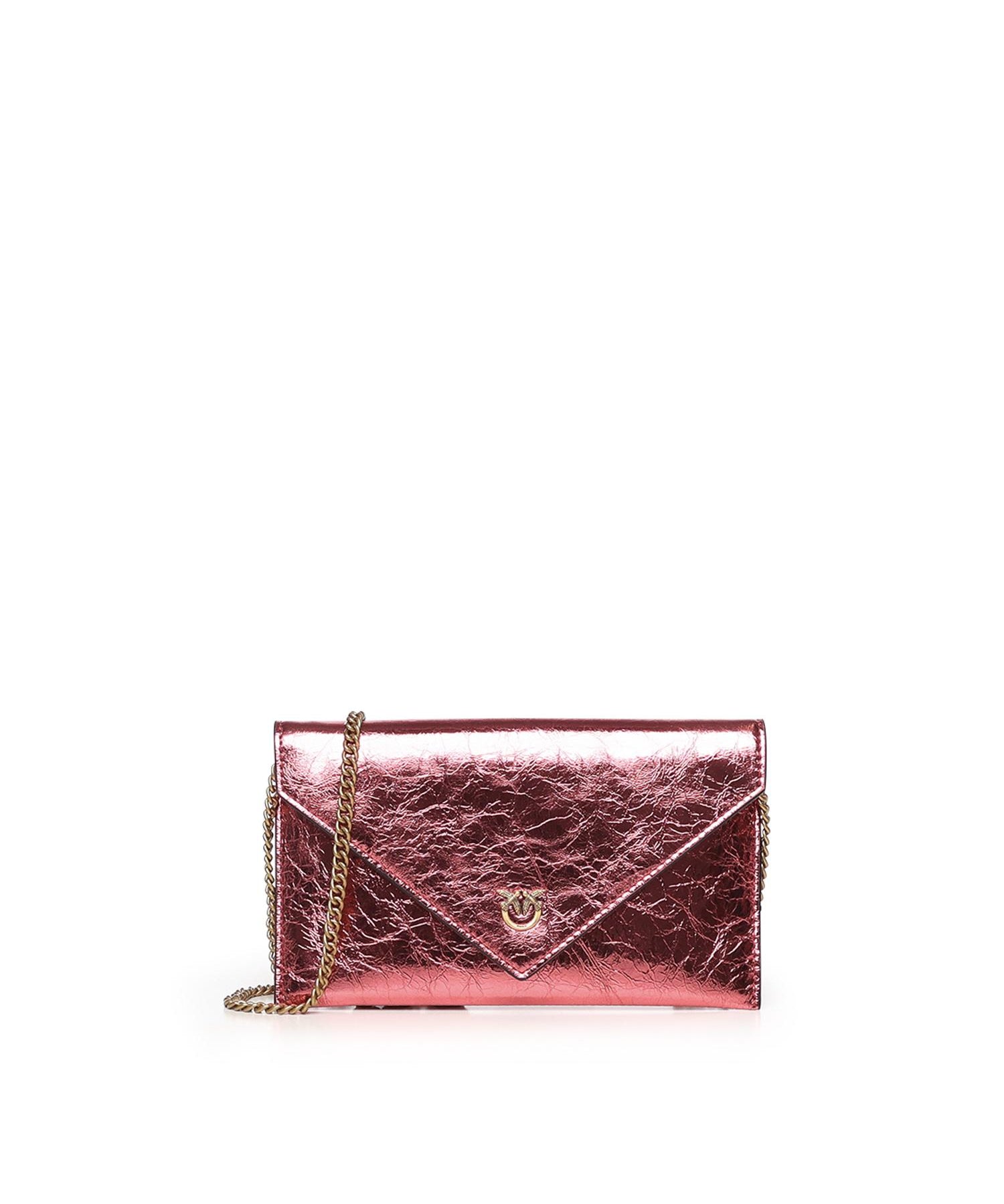 Bustina in pelle metallizzata con logo 105347 A2OTQ59Q PINKO 