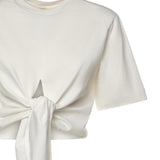 T-shirt cropped in cotone 26SSNTP-0002 BIANCO NINEMINUTES 