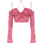 Top in maglia con ruches 2M446A -N0722 BLUMARINE 