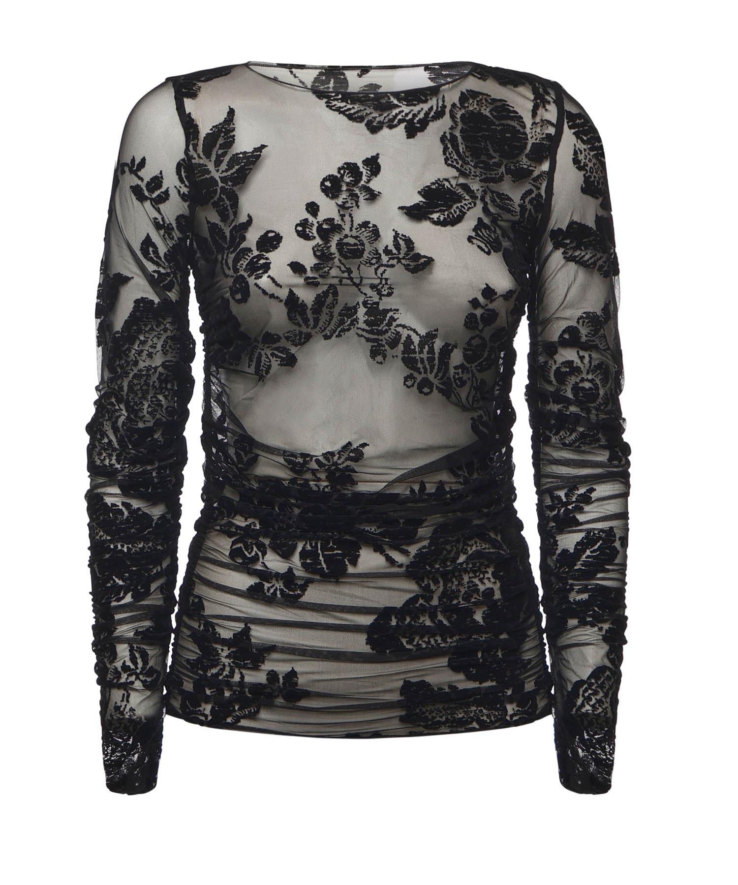Maglia trasparente stampa flock 105601 A2QDZD0 PINKO 