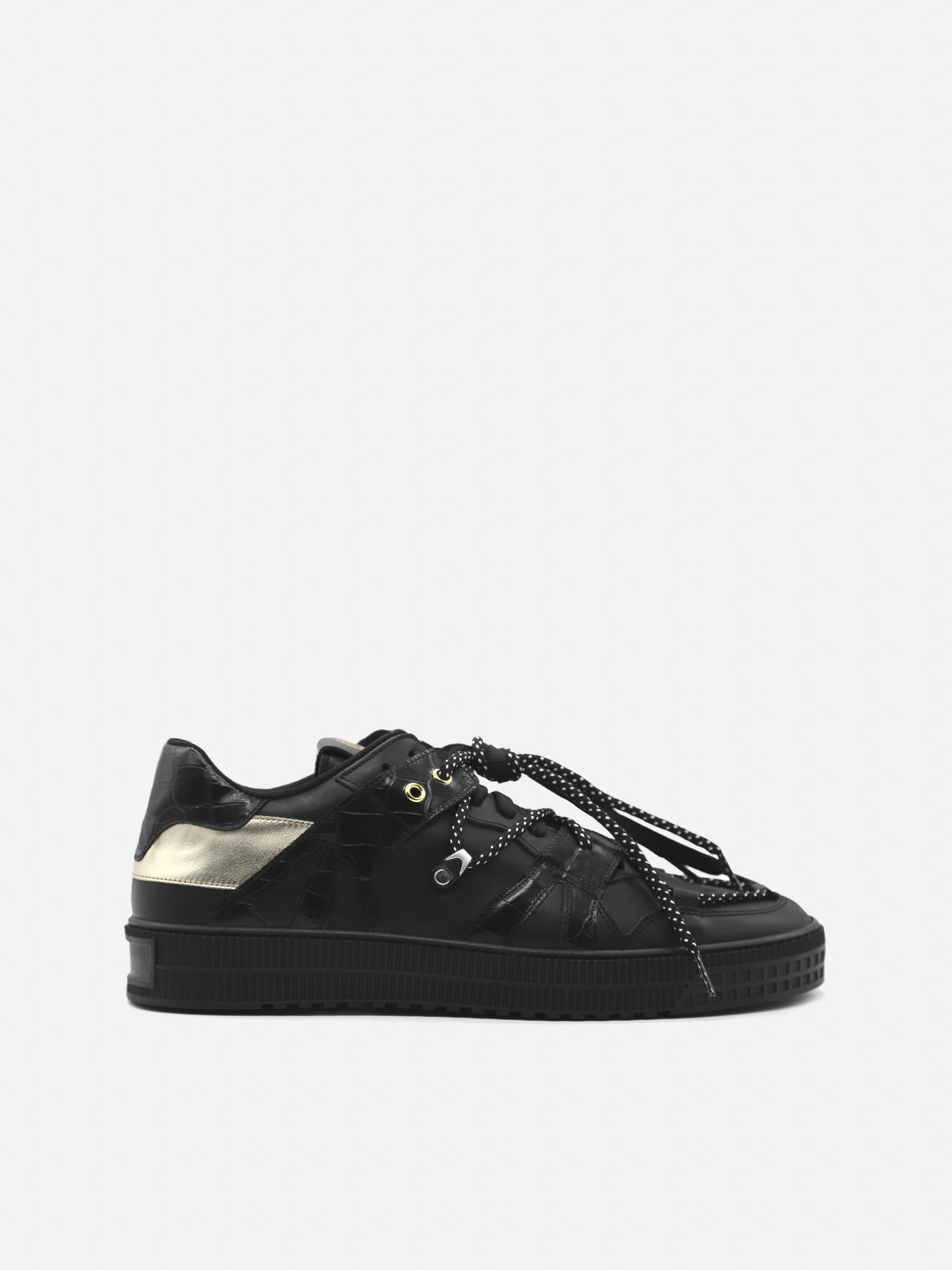 Sneakers Jeson realizzate in pelle JESON 1 -BLACK/BLACK/GOLD GIULIANO GALIANO 