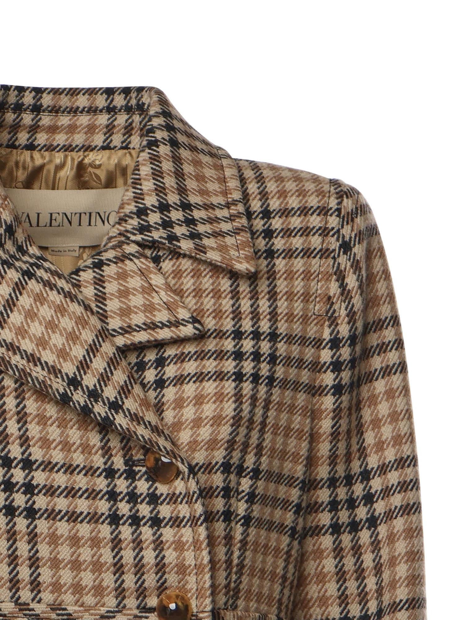 Cappotto lungo in lana Pied-de-Poule 7B0CA7Z0 9RAZ5F VALENTINO GARAVANI 