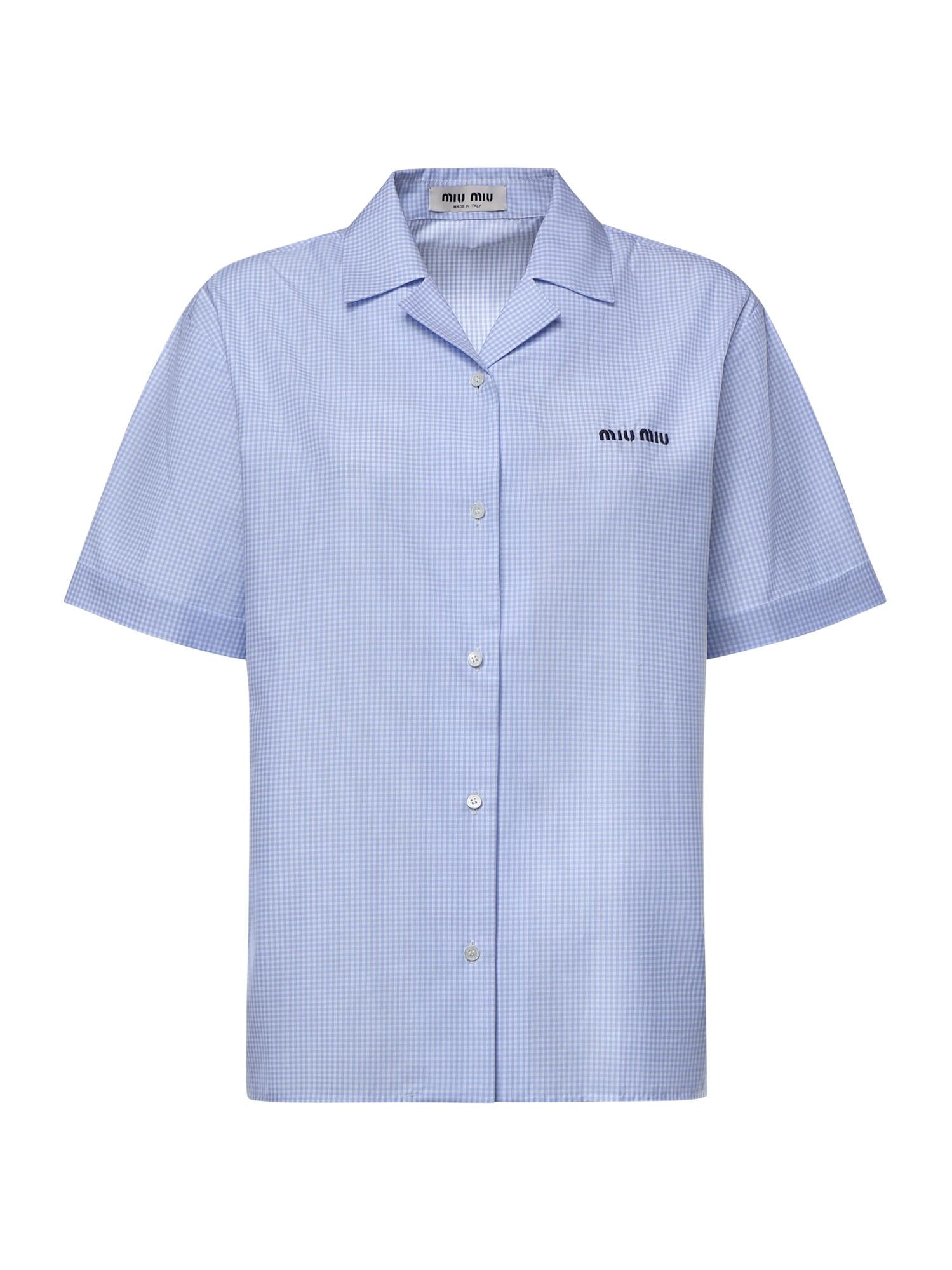 Camicia in vichy con logo MK2048 197IF0UB3 MIU MIU 