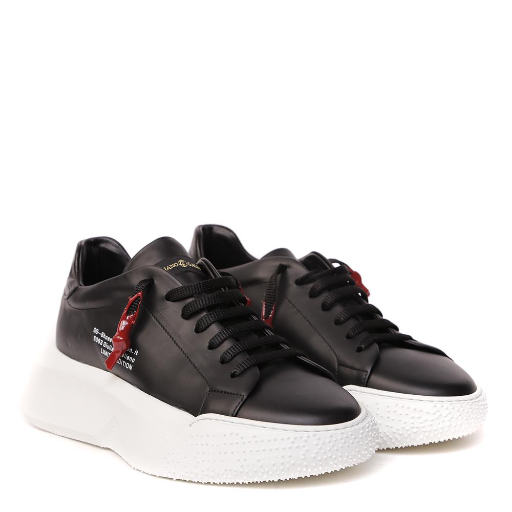 SNEAKERS NEMESIS IN NAPPA COLORE NERO NEMESIS 2 NAPPA NAPPA/COCCONERO/NERO GIULIANO GALIANO 