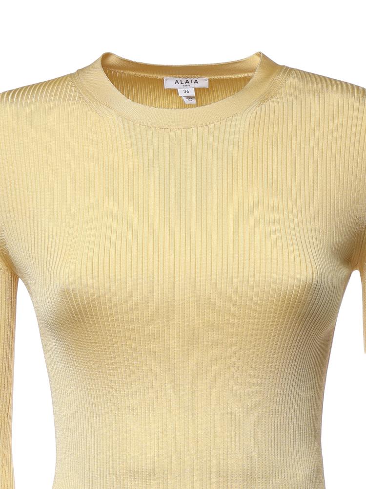 Top in maglia a coste in seta AA9H1460K232C 239 ALAIA 