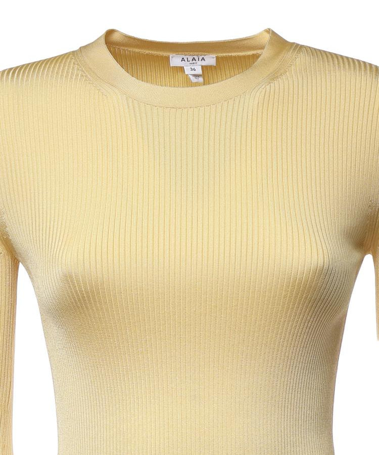 Top in maglia a coste in seta AA9H1460K232C 239 ALAIA 