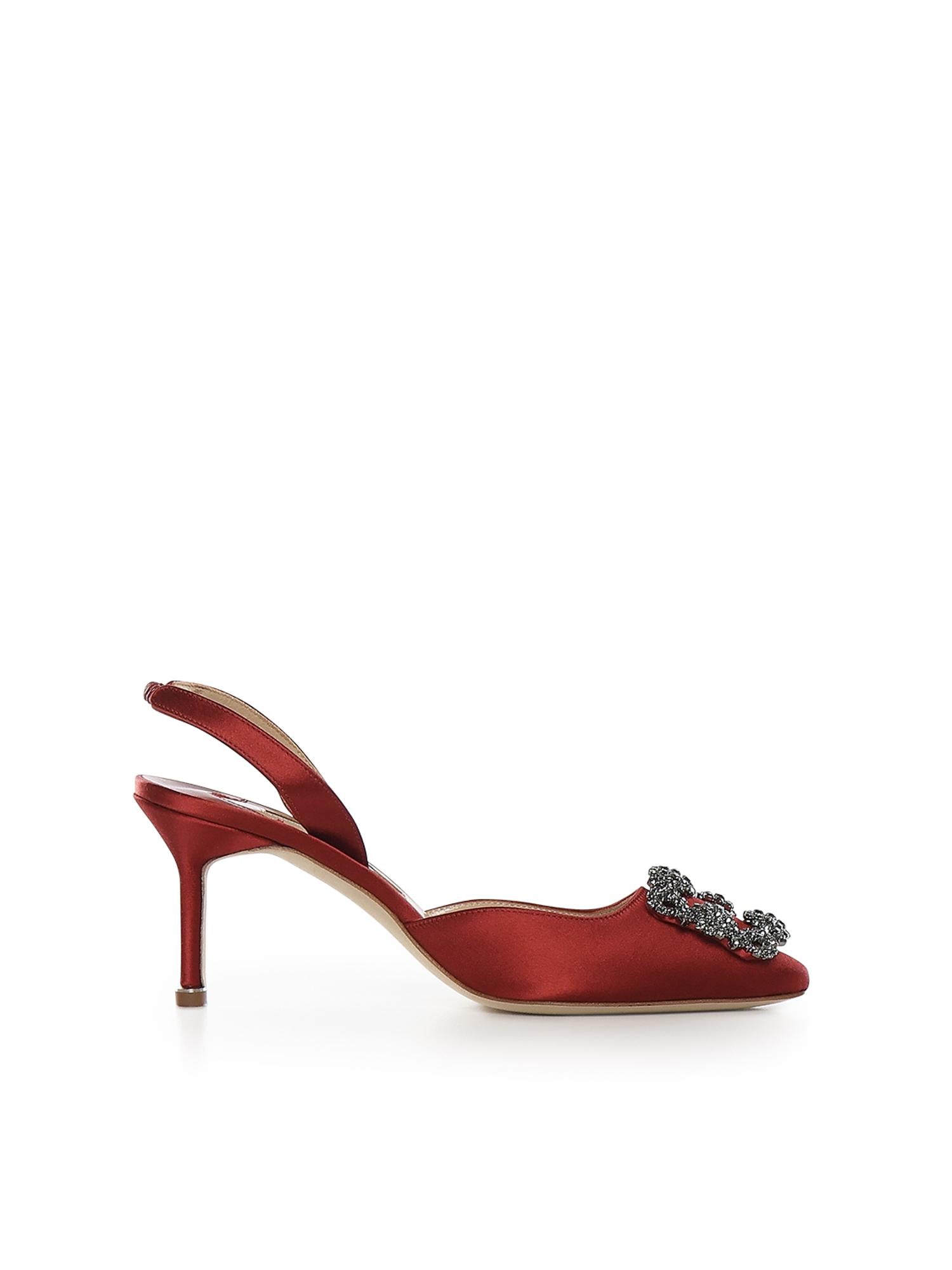 Slingback Hangisli in raso 4190473 6049 MANOLO BLAHNIK 