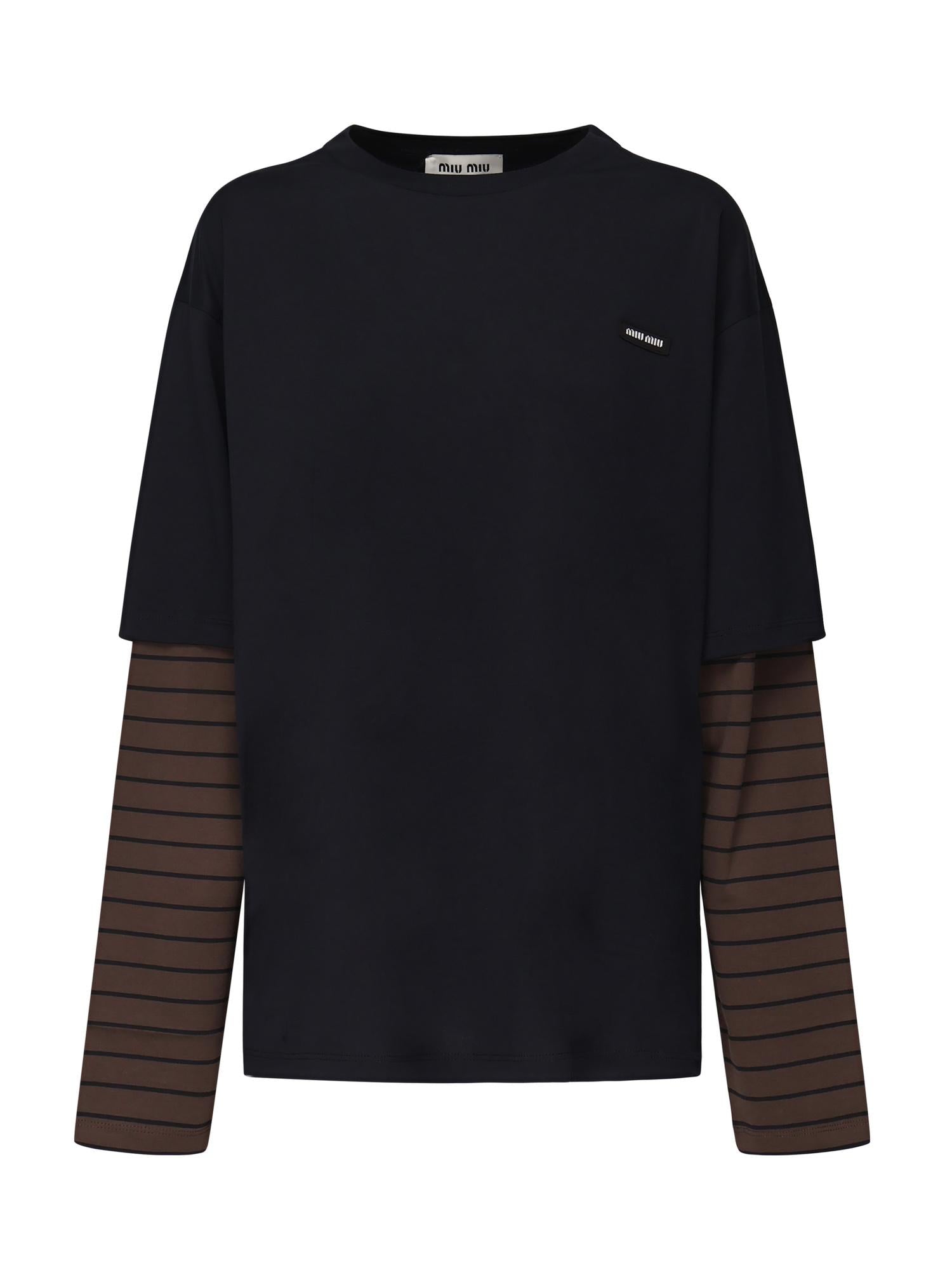 T-shirt con logo in jersey<BR/> MJL128 17ORF057W MIU MIU 