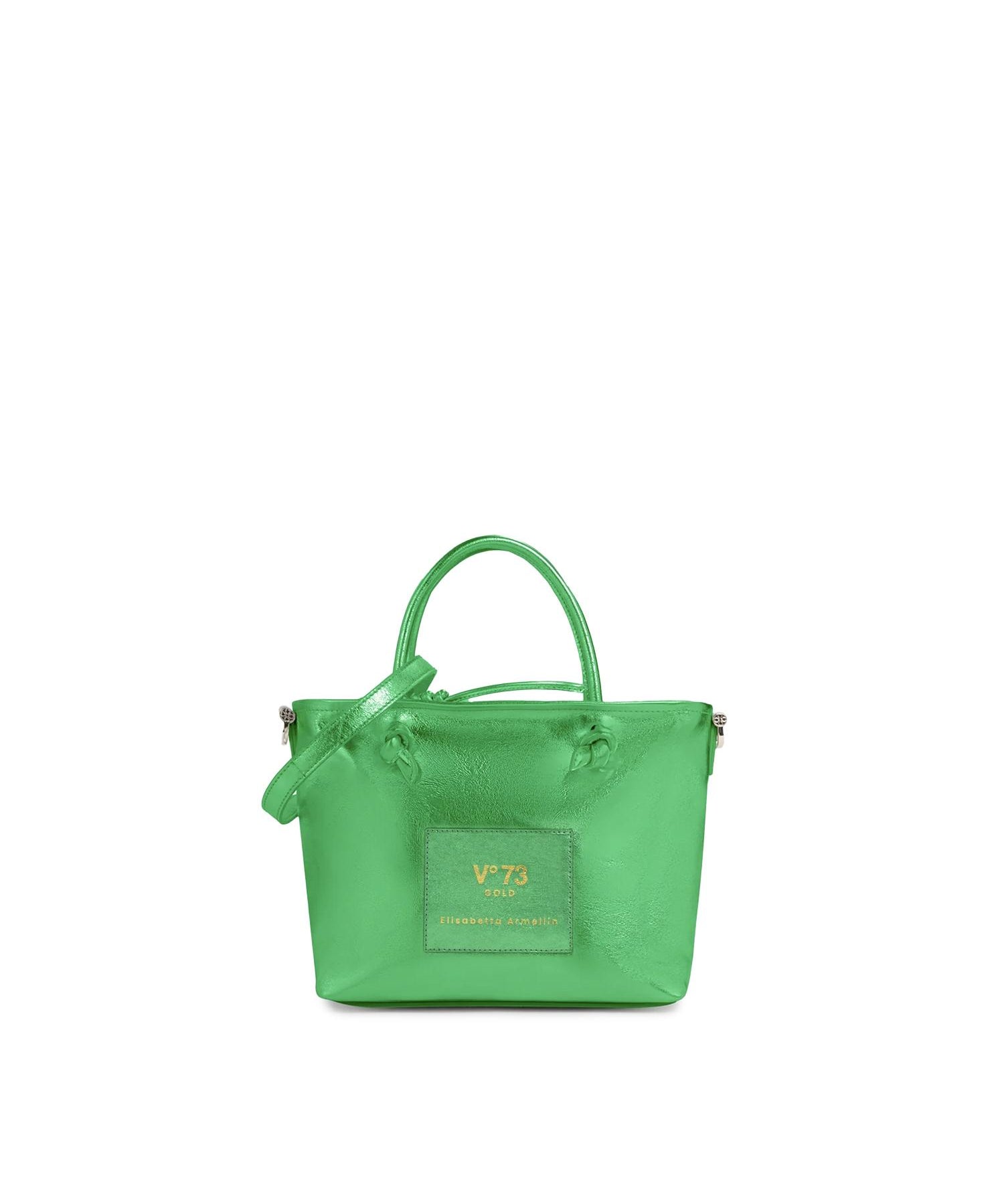 Mini bag in pelle con logo 73BP9VT02 LOLLI POPPOP GREEN V° 73 