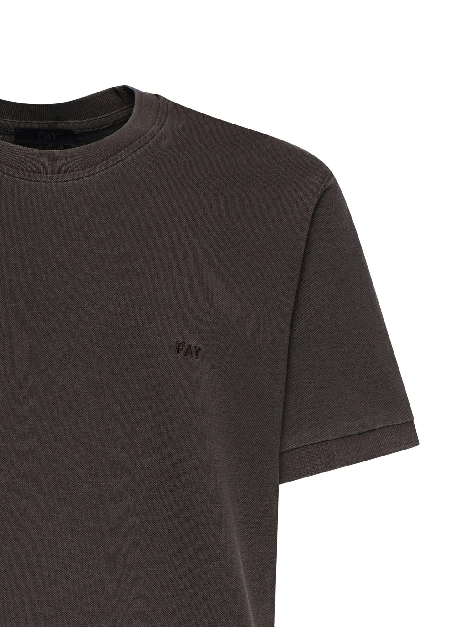 T-shirt in piquet di cotone NPMB352136TZEF S602 FAY 