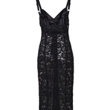 Abito longuette corsetteria in raso e pizzo F6JKZT GDCL9N0000 DOLCE & GABBANA 