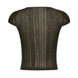 Maglia Tambora a costine<BR/> 104773 A1NDX18 PINKO 