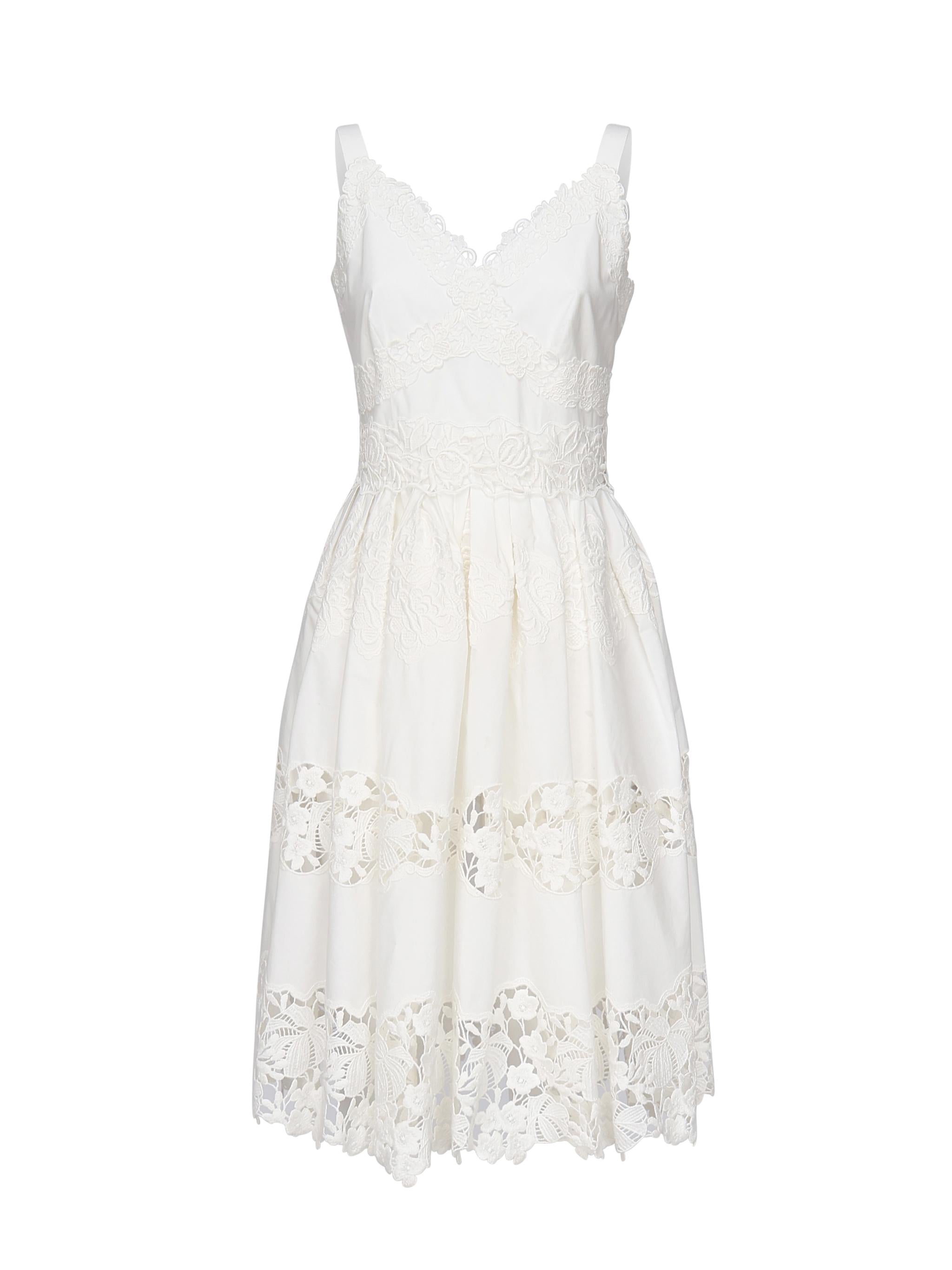 Abito midi in cotone con ricami F6C3QZ FGMFEW0111 DOLCE & GABBANA 
