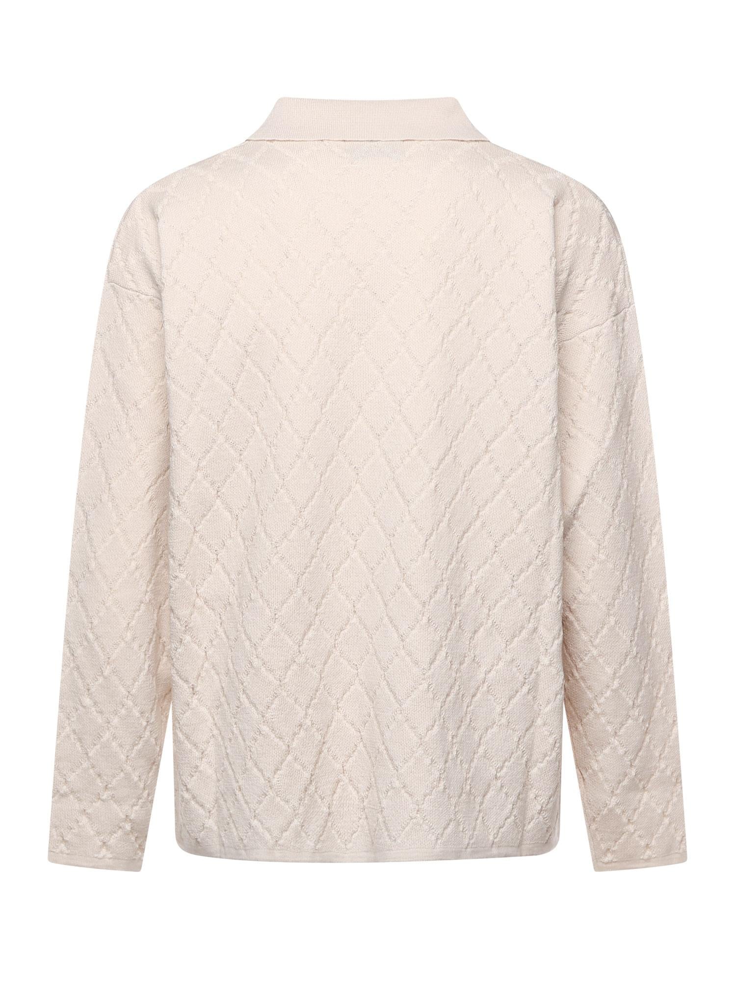 Polo a rombi in maglia KN007 BEI BONSAI 