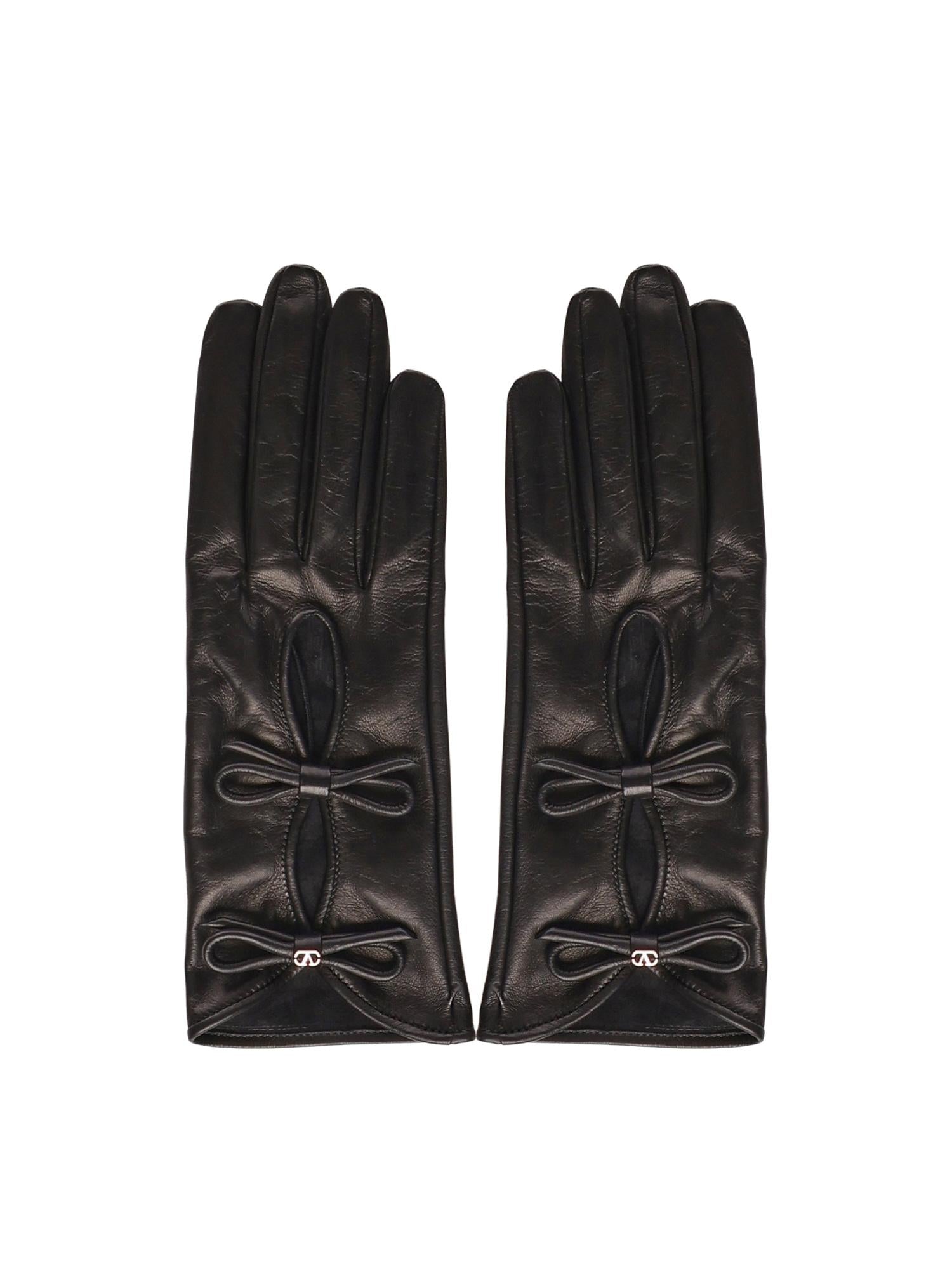 Guanti VLogo Signature in nappa con fiocchi 7W0GDA42 CZVFV0 VALENTINO GARAVANI 