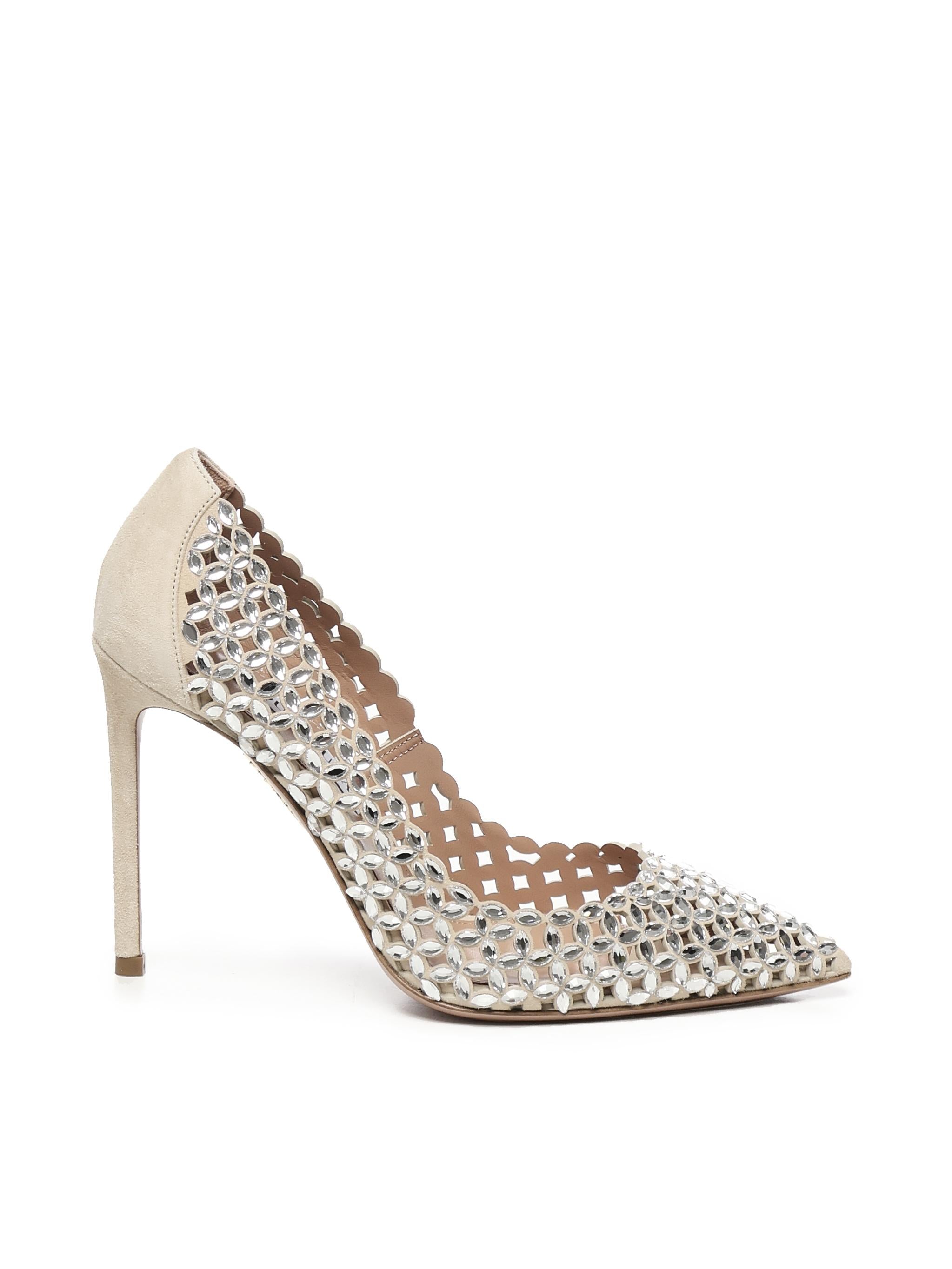 Décolleté in suede con cristalli CTAHIGP0 SUENND AQUAZZURA 
