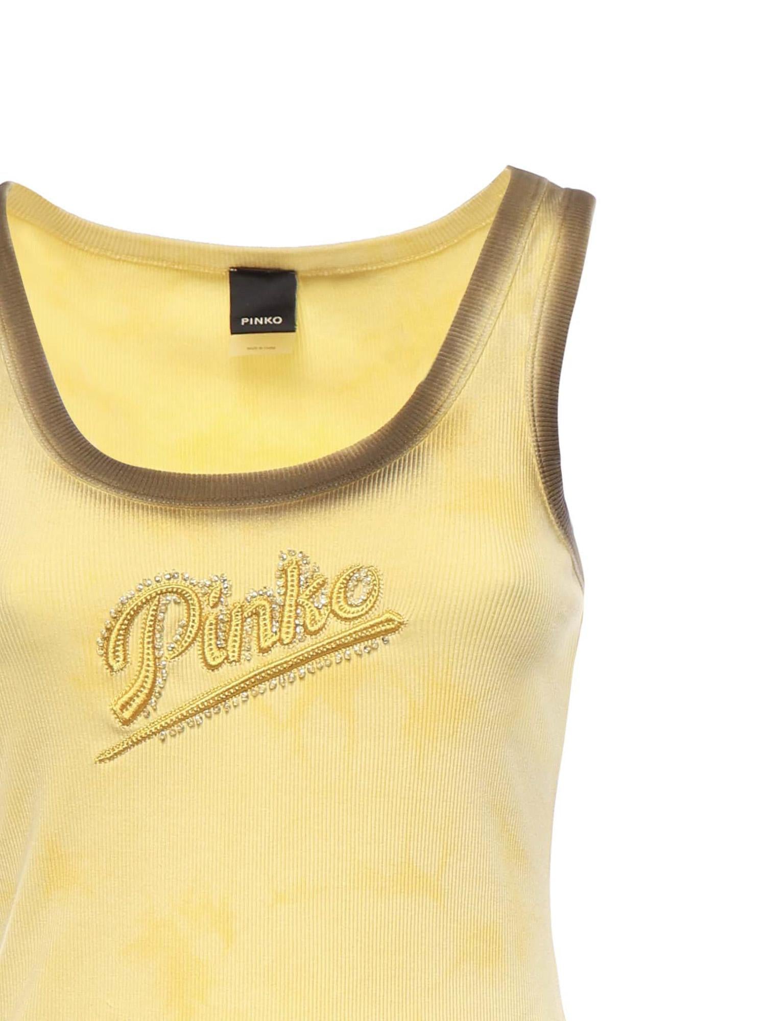Tank top effetto spray con ricamo 107306 A3H5H47 PINKO 