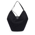 Borsa Big hobo in fresco di lana gessato WB321 ES0080D999 DONDUP 