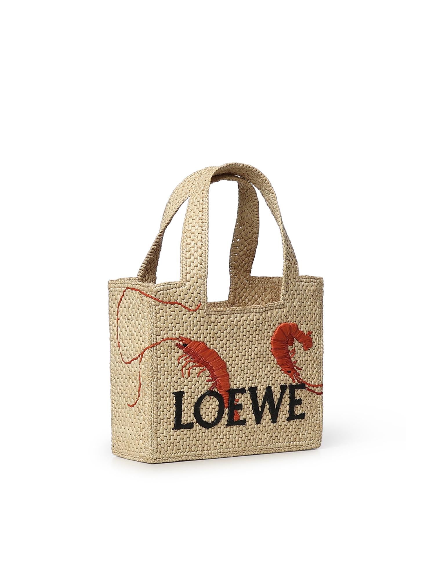 Borsa tote LOEWE Font mini in rafia ALF1V46X15 2515 LOEWE 