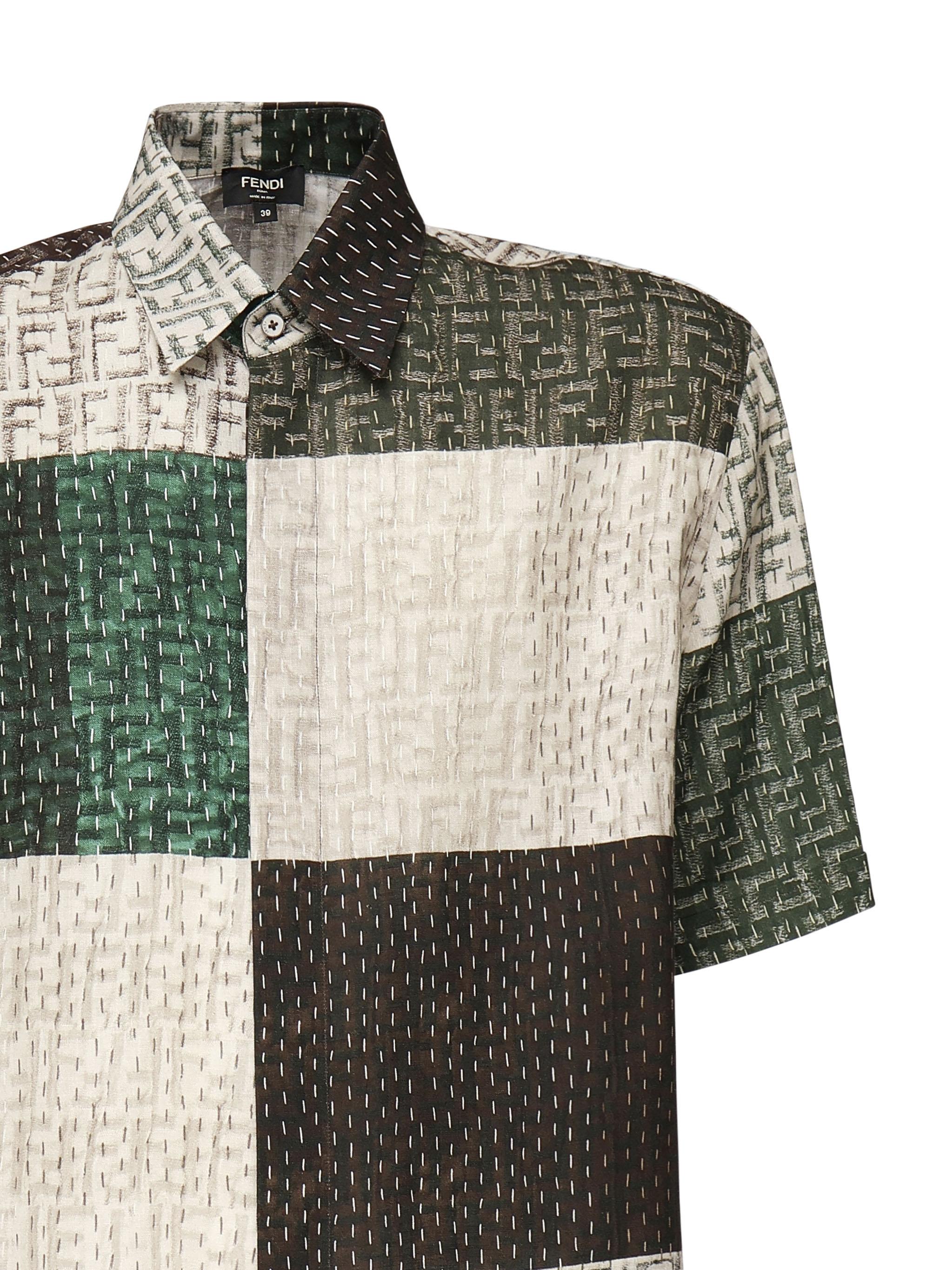 Camicia in lino FF Patchwork FS0795 AU73F1RFY FENDI 