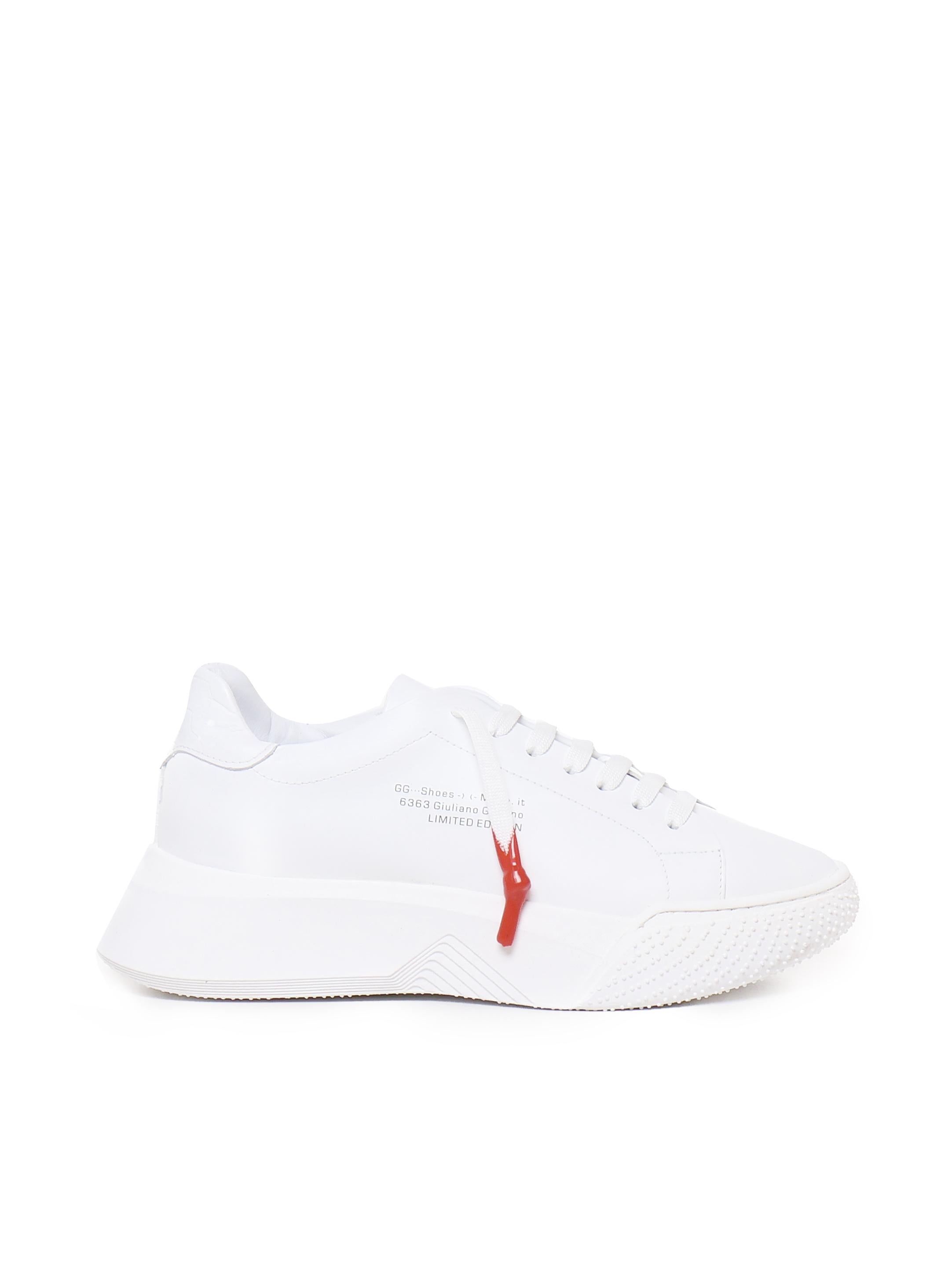 Sneakers Nemesis in nappa con lacci cerati NEMESIS2 NAPPAWHITE GIULIANO GALIANO 