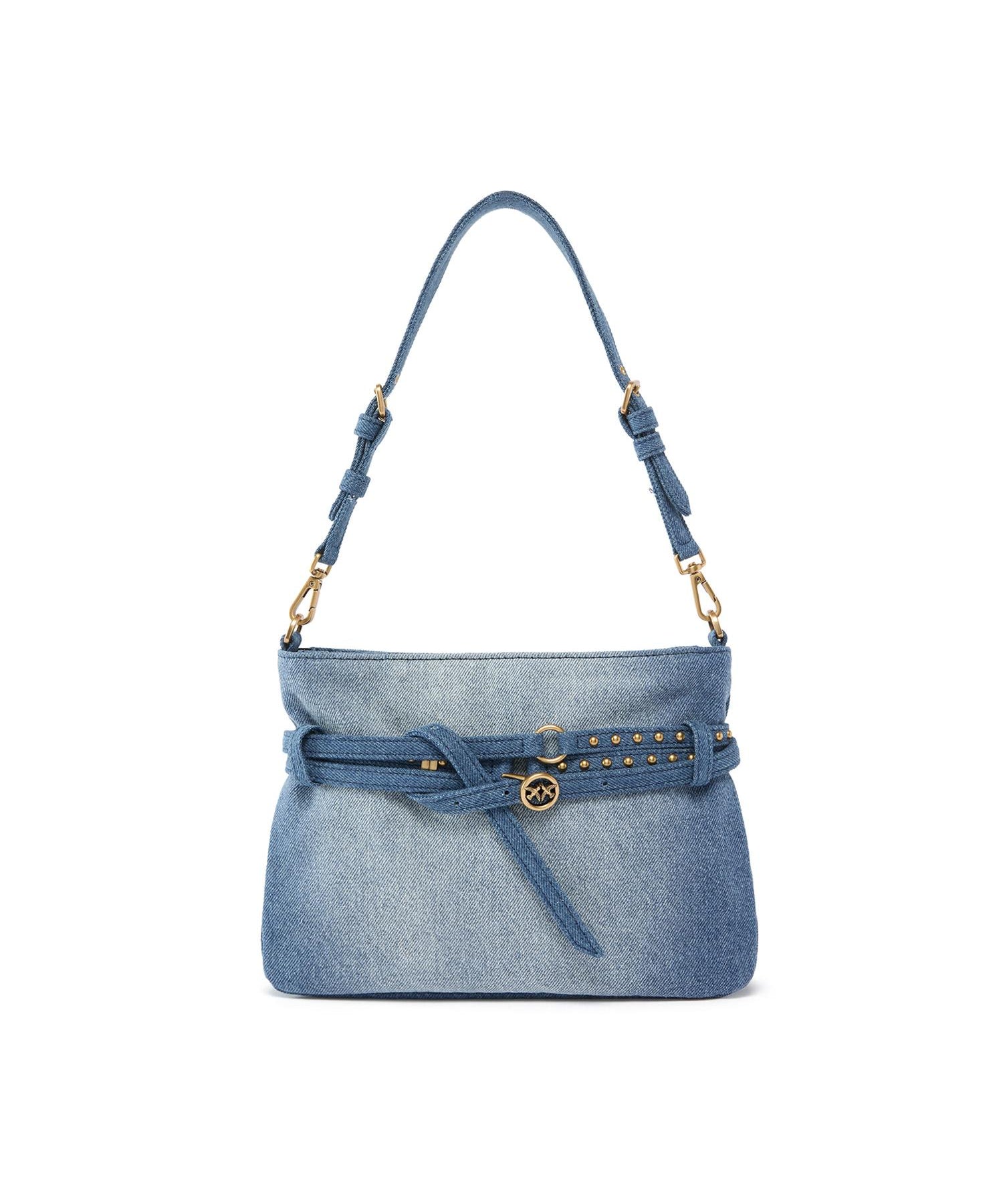 Borsa a spalla Belt Bag Mini in denim 106177 A31GPJDQ PINKO 